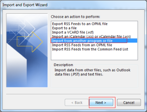 Import from another program or file option
